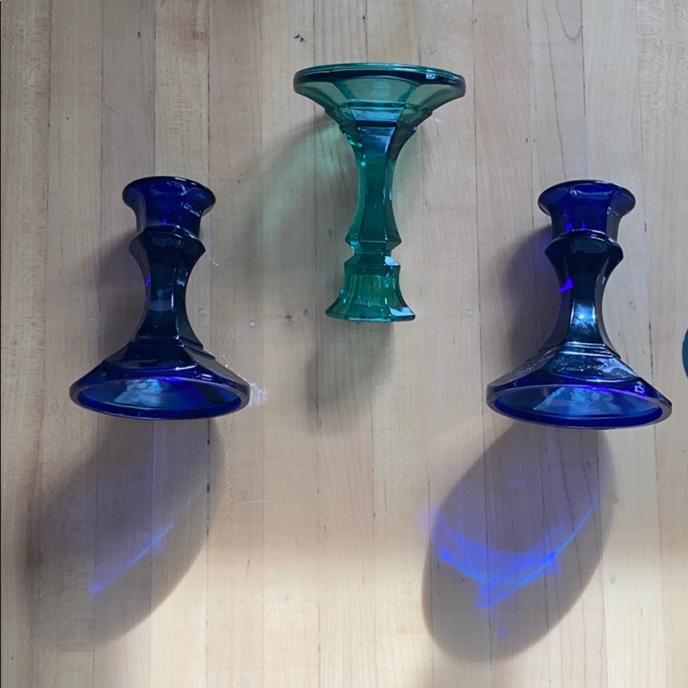 Vintage Glass Candlesticks
